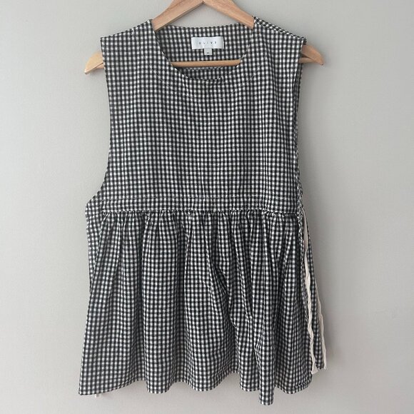 Olive Clothing Faye Ribboned Vest Black Gingham - Picture 3 of 6